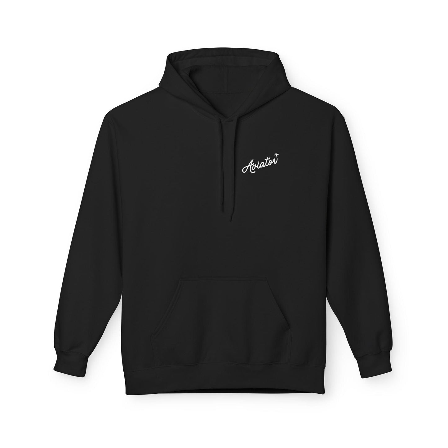 Front of Black Aviator Hoodie for Pilots - Aviator Apparel