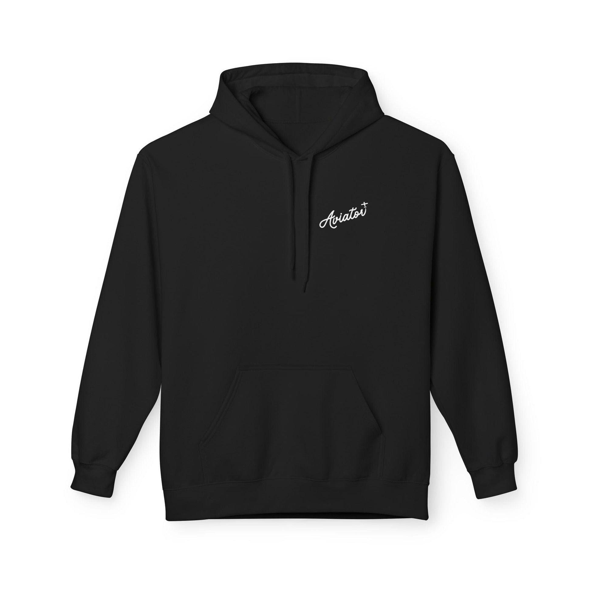Front of Black Aviator Hoodie for Pilots - Aviator Apparel