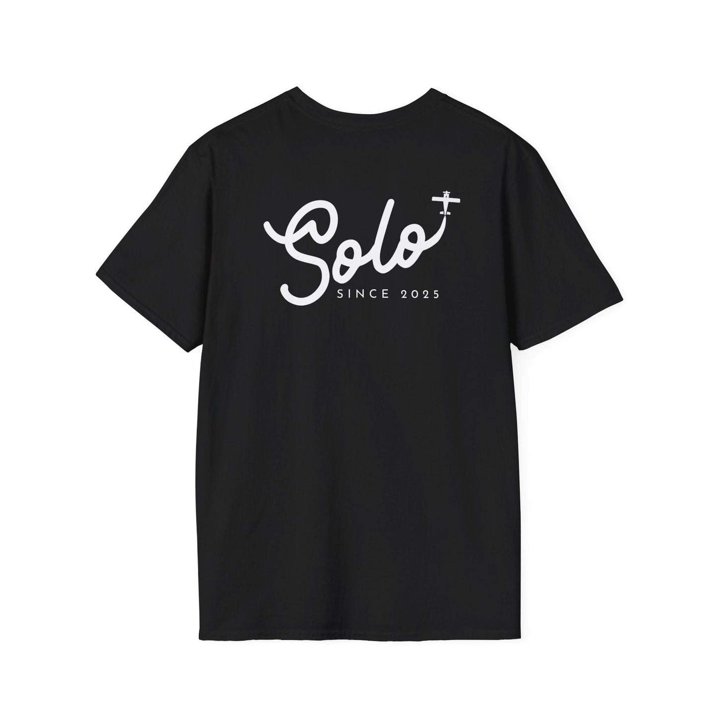 back of black Solo Since 2025 T-Shirt - First Solo Gift for Pilots - Aviator Apparel