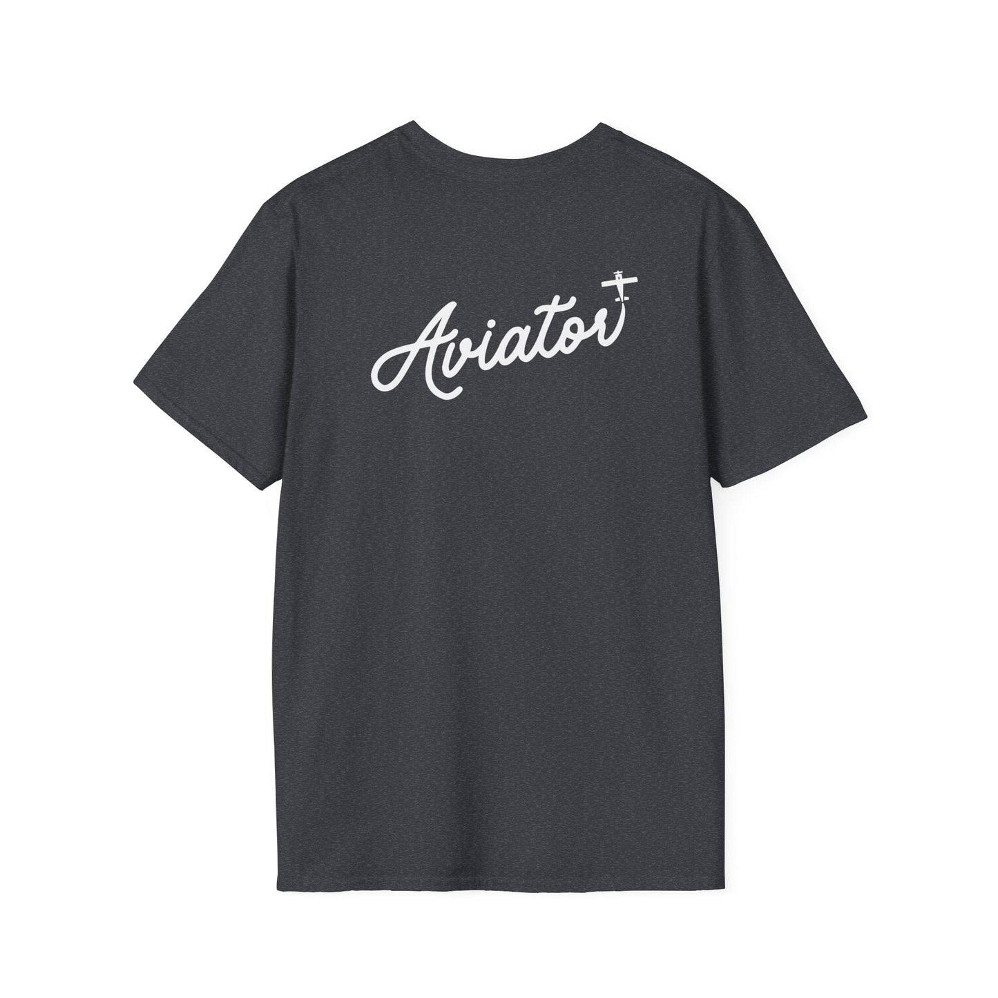 back of dark heather grey Aviator T-Shirt for Pilots - Aviator Apparel
