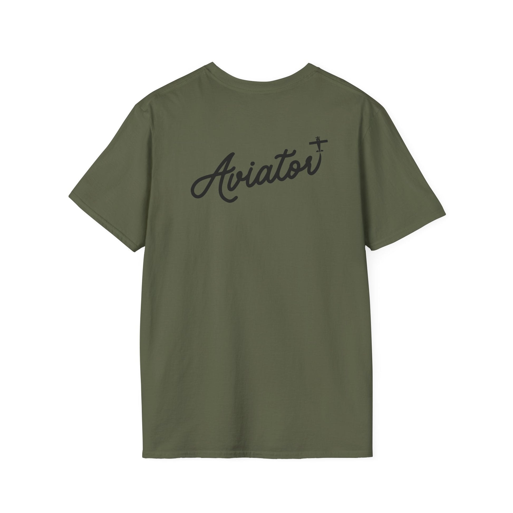 back of green Aviator T-Shirt for Pilots - Aviator Apparel