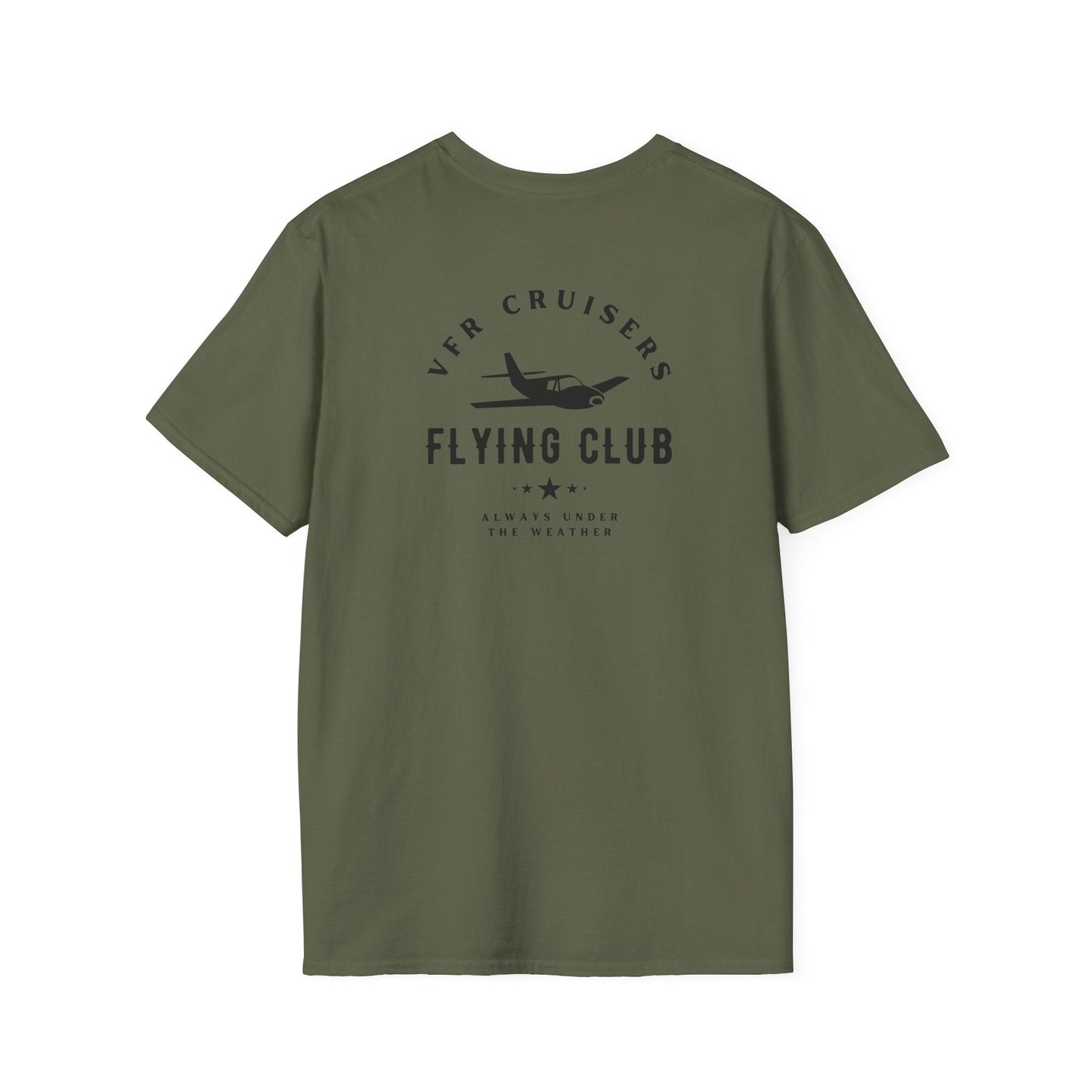 back of green VFR Cruisers Flying Club T-Shirt - Aviator Apparel