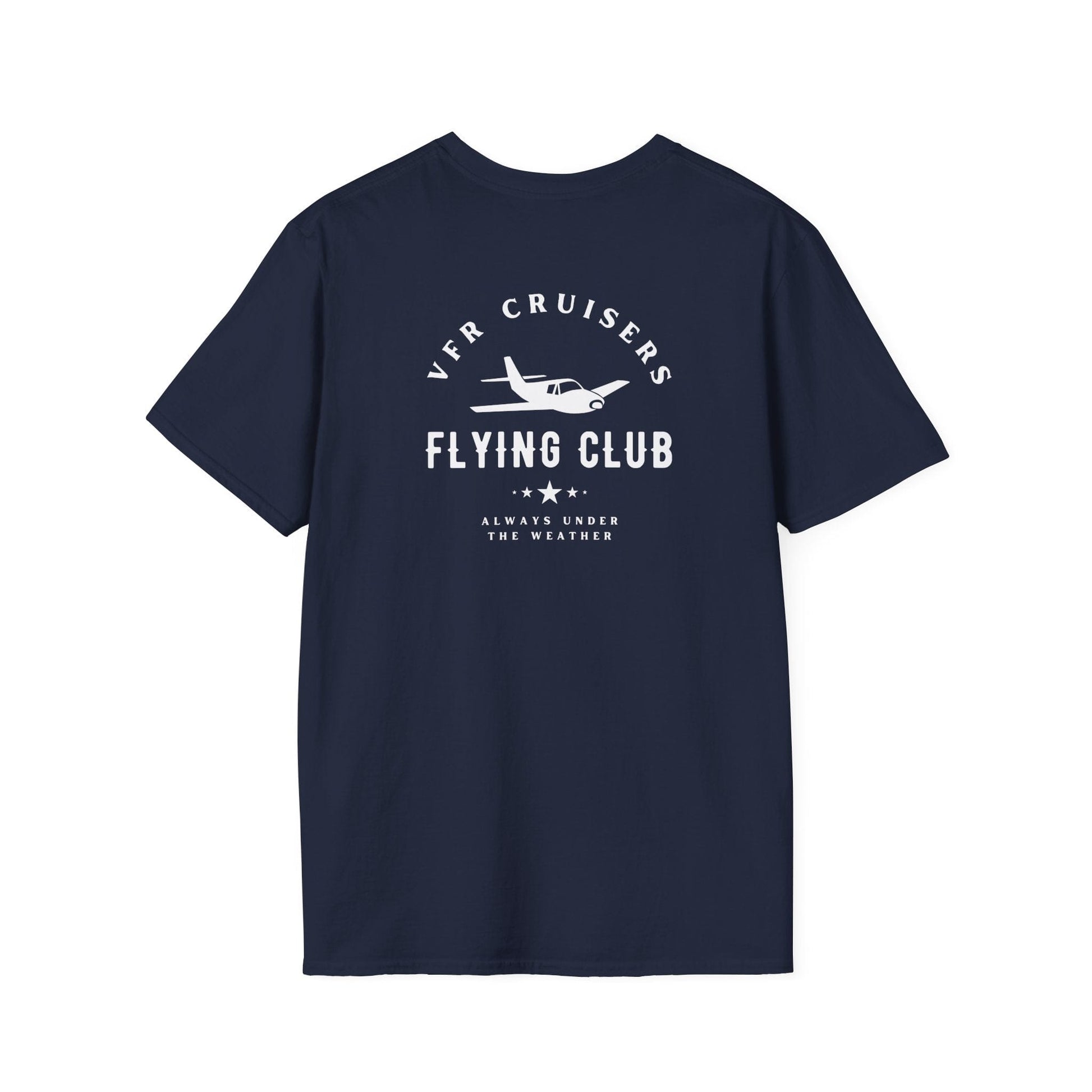 back of navy VFR Cruisers Flying Club T-Shirt - Aviator Apparel