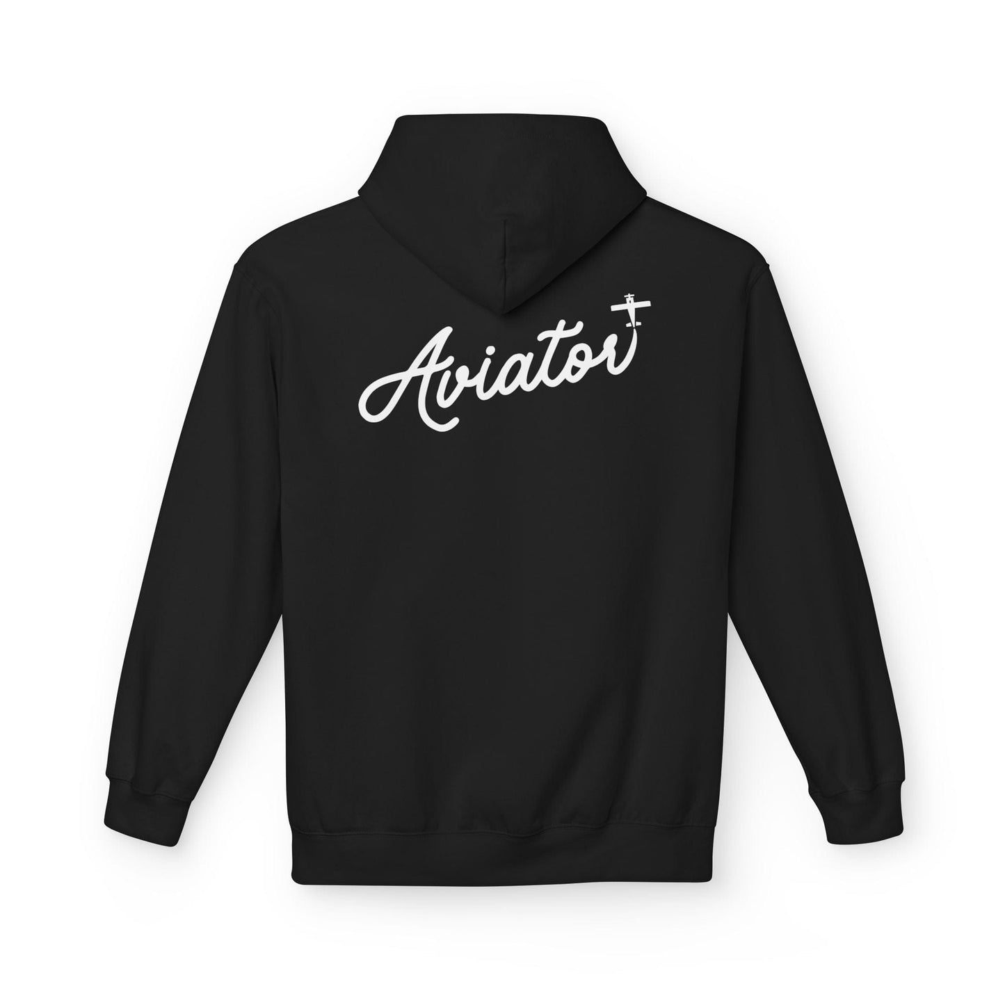 Back of Black Aviator Hoodie for Pilots - Aviator Apparel