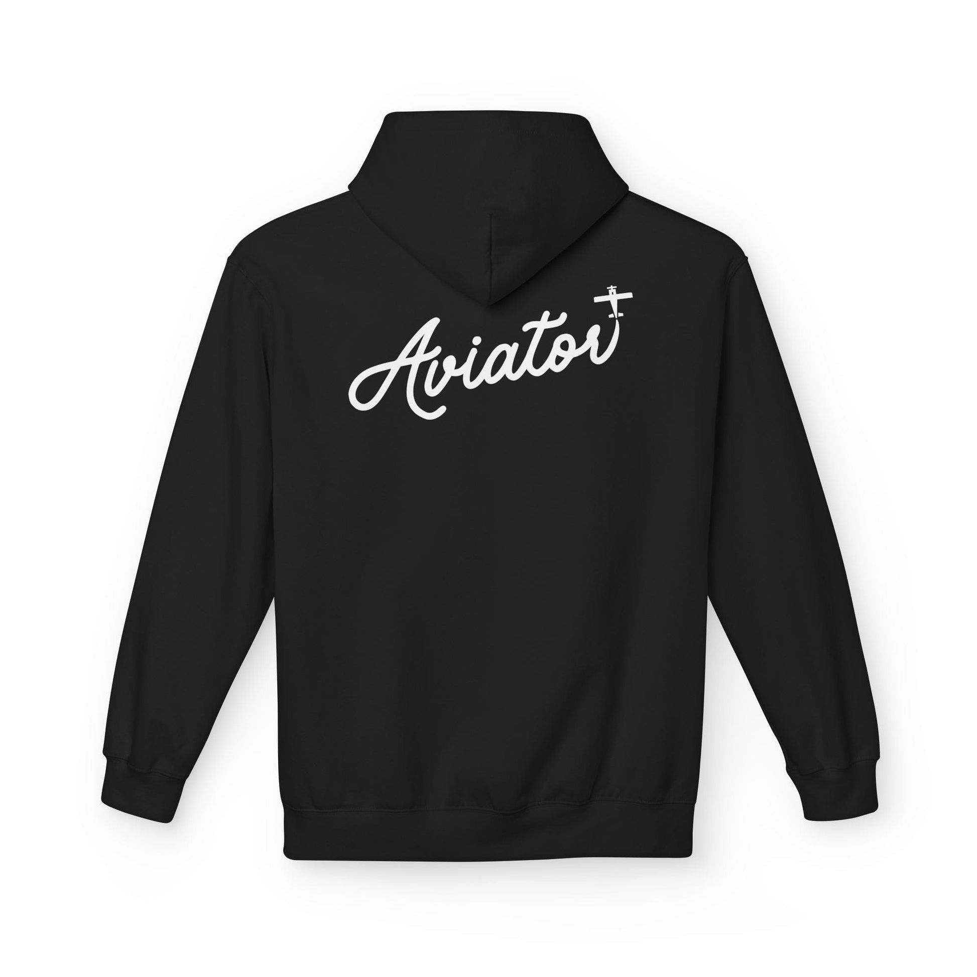 Back of Black Aviator Hoodie for Pilots - Aviator Apparel
