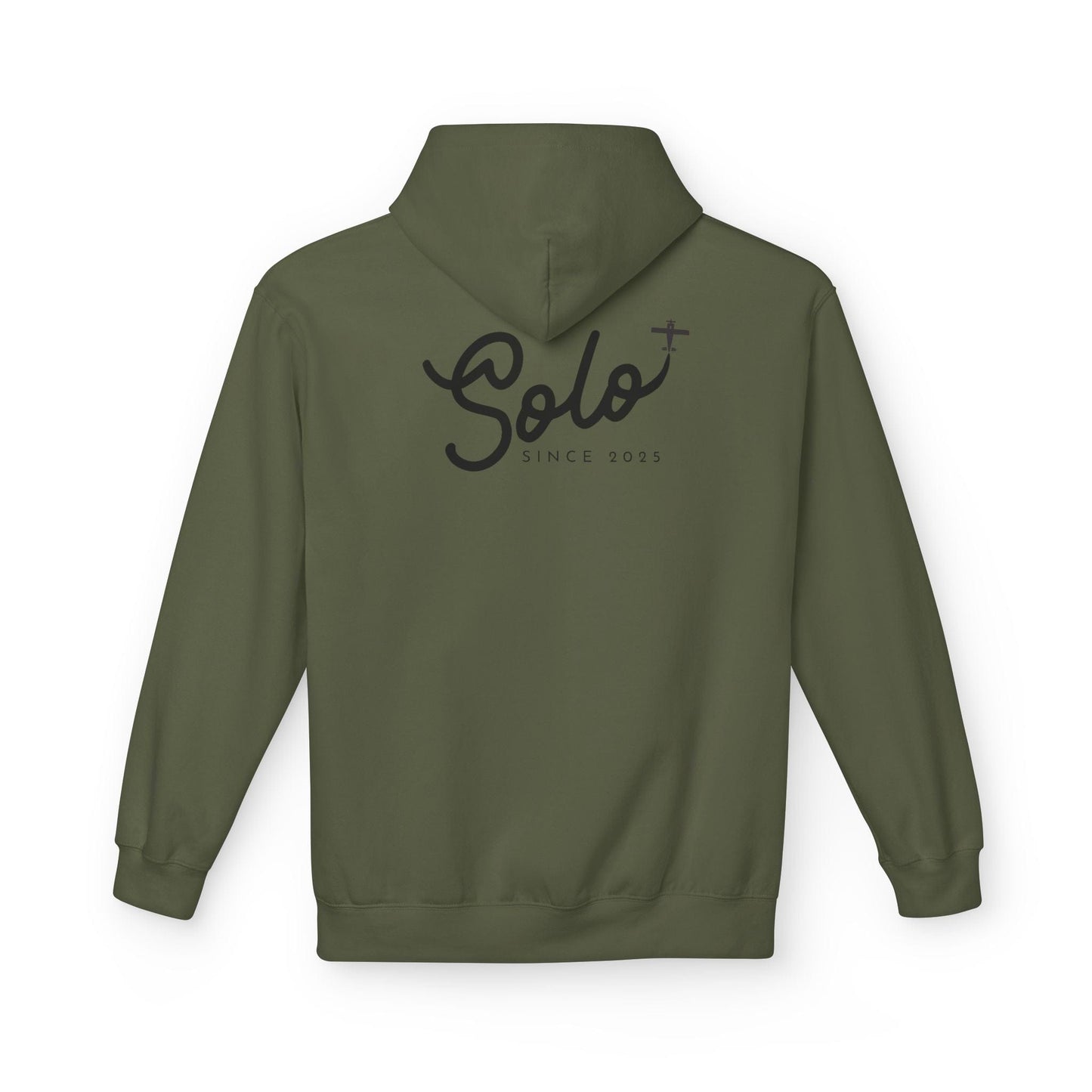 Back of Green Solo Since 2025 Hoodie- First Solo Flight Gift for Pilots - Aviator Apparel
