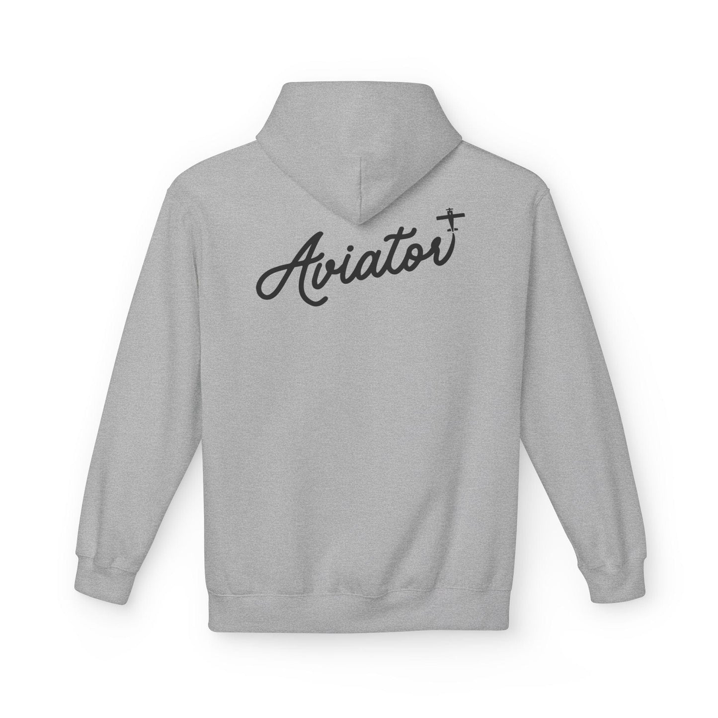 Back of Grey Aviator Hoodie for Pilots - Aviator Apparel