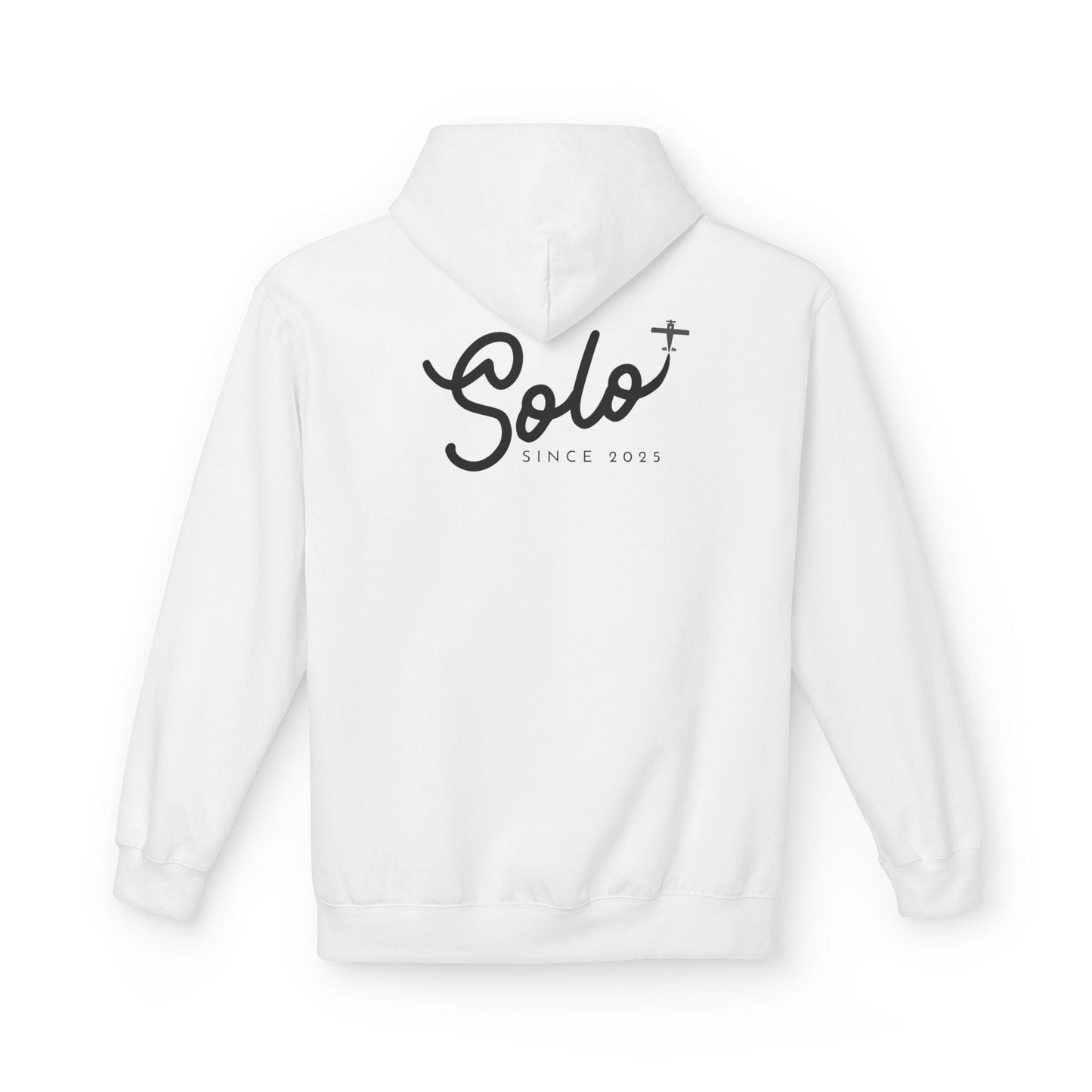 Back of White Solo Since 2025 Hoodie- First Solo Flight Gift for Pilots - Aviator Apparel