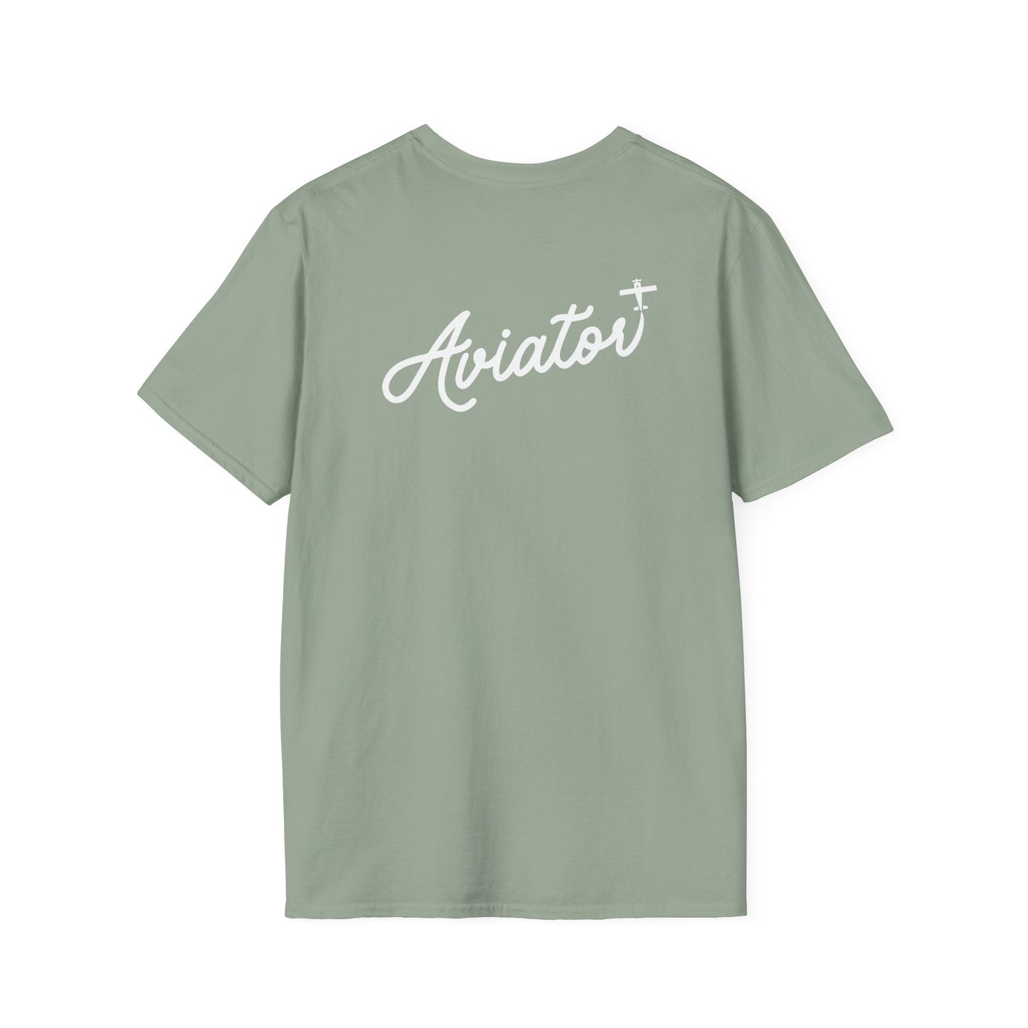 back of sage green Aviator T-Shirt for Pilots - Aviator Apparel