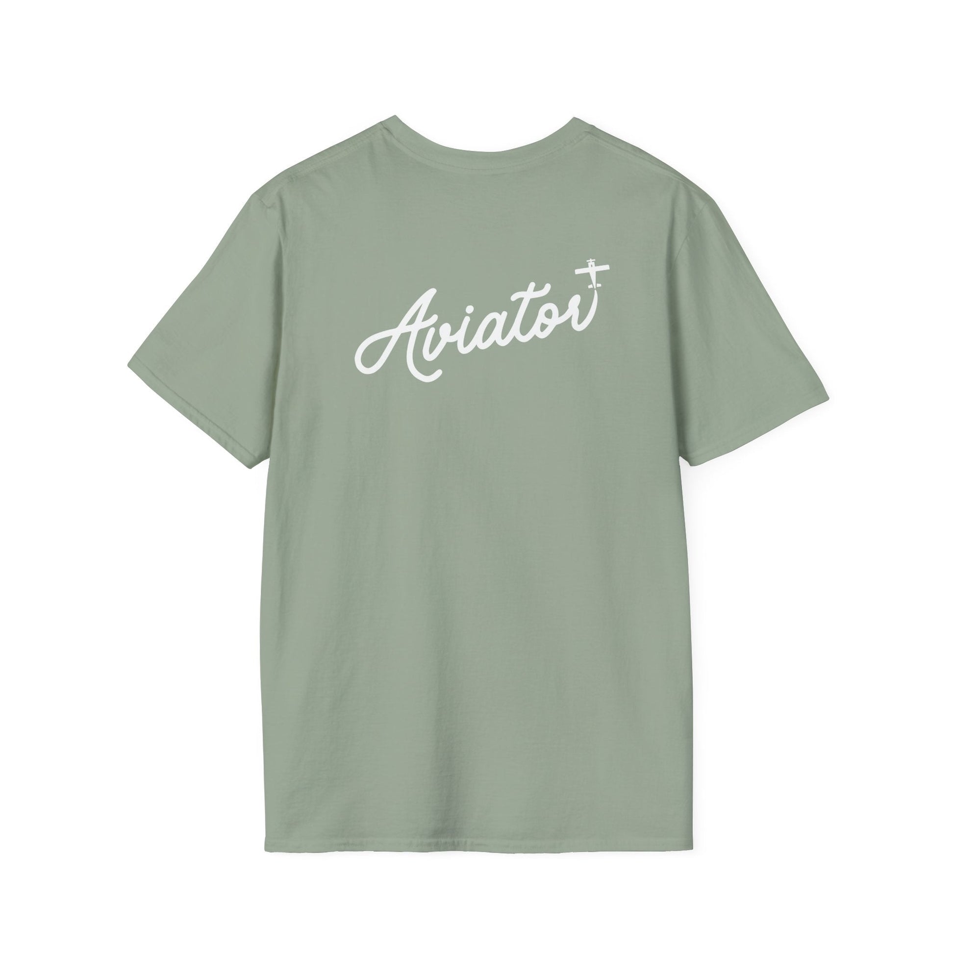 back of sage green Aviator T-Shirt for Pilots - Aviator Apparel