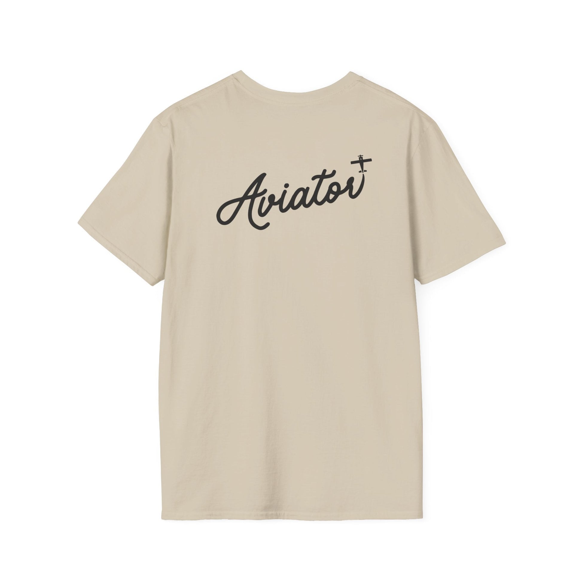 back of khaki Aviator T-Shirt for Pilots - Aviator Apparel