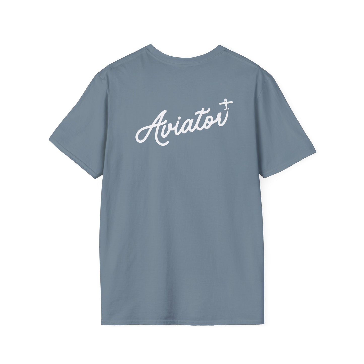 back of stone blue Aviator T-Shirt for Pilots - Aviator Apparel
