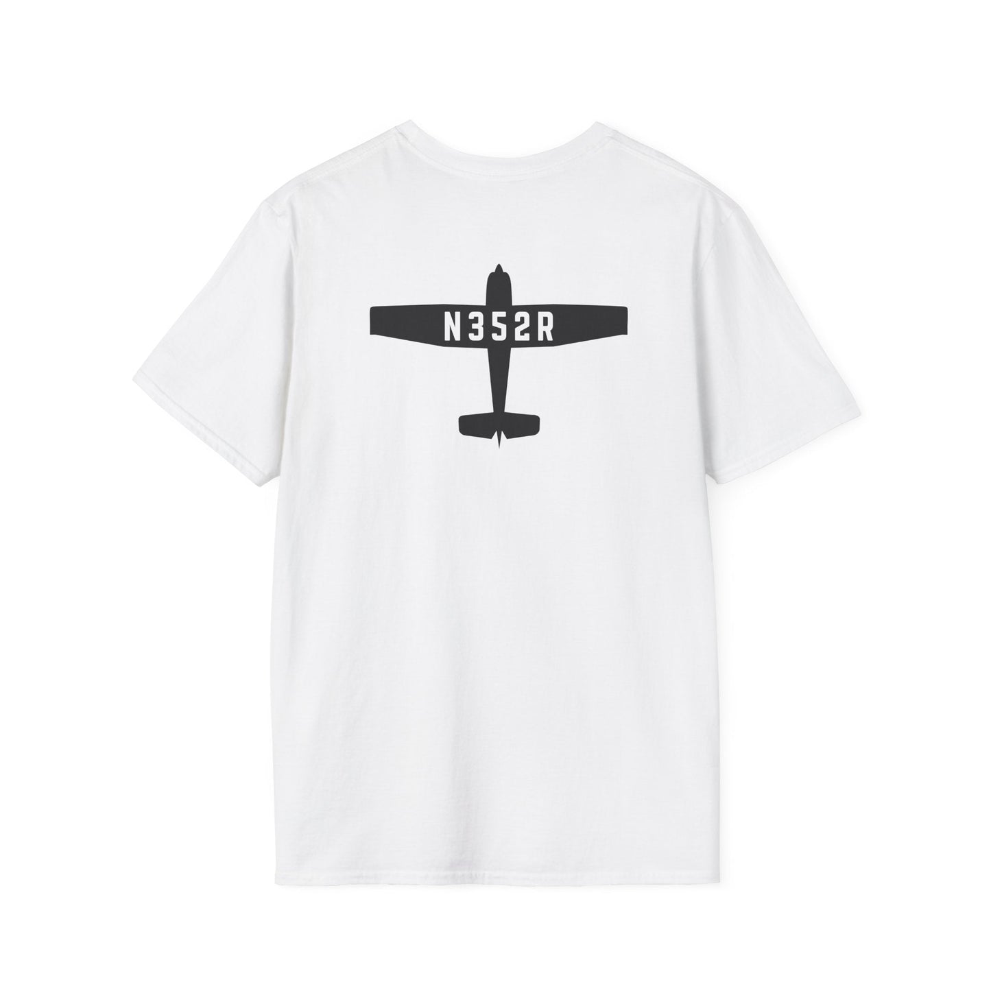 back of white Custom Tail Number Airplane T-Shirt for Pilots - Aviator Apparel