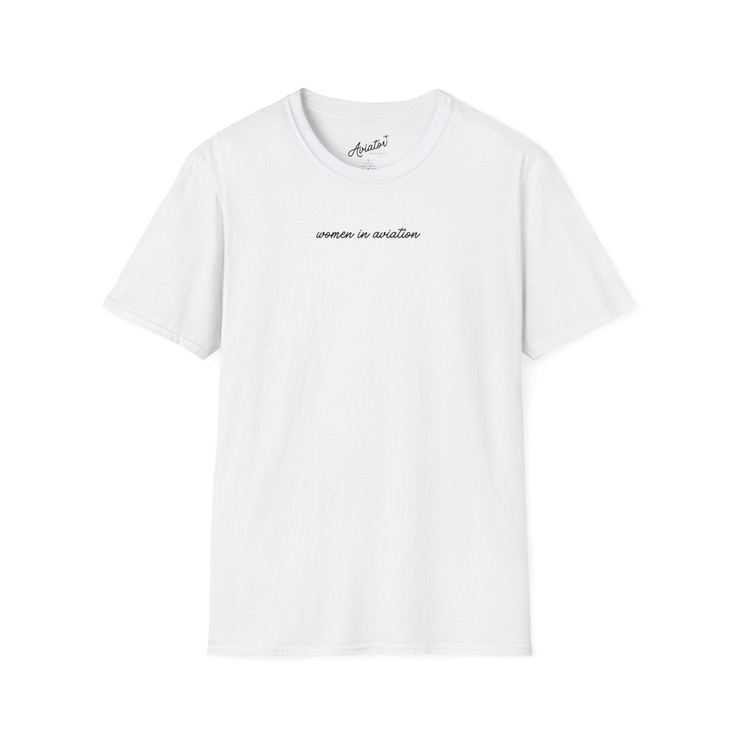 front of white Women in Aviation T-Shirt for Female Pilots - Aviator Apparel