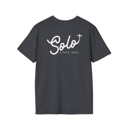 back of dark heather grey Solo Since 2025 T-Shirt - First Solo Gift for Pilots - Aviator Apparel