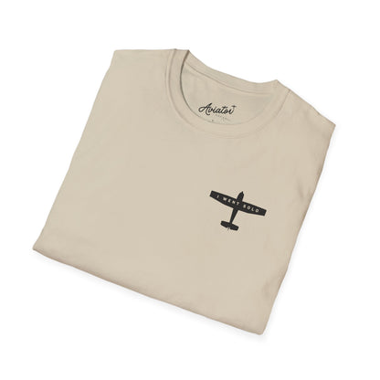 front folded khaki I went solo t-shirt - first solo flight gift for pilots - Aviator Apparel