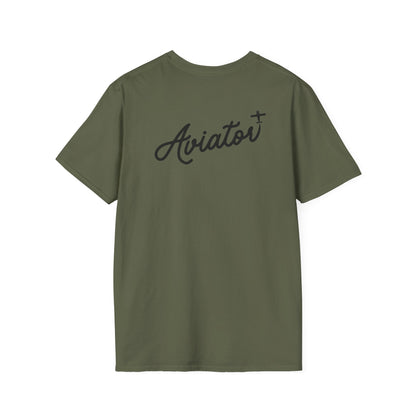back of green Aviator T-Shirt for Pilots - Aviator Apparel