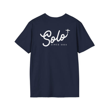 back of navy Solo Since 2025 T-Shirt - First Solo Gift for Pilots - Aviator Apparel
