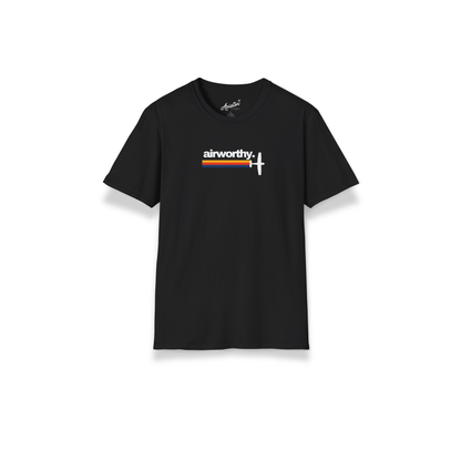 Black Retro Airworthy Aviation T-Shirt for Pilots - Aviator Apparel