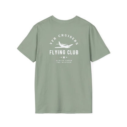back of sage green VFR Cruisers Flying Club T-Shirt - Aviator Apparel