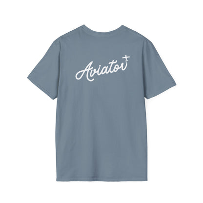 back of stone blue Aviator T-Shirt for Pilots - Aviator Apparel