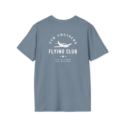 back of stone blue VFR Cruisers Flying Club T-Shirt - Aviator Apparel