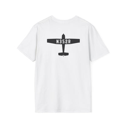 back of white Custom Tail Number Airplane T-Shirt for Pilots - Aviator Apparel