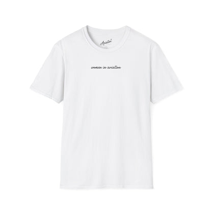 front of white Women in Aviation T-Shirt for Female Pilots - Aviator Apparel